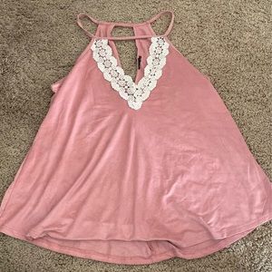 Suede Lace Tank Top